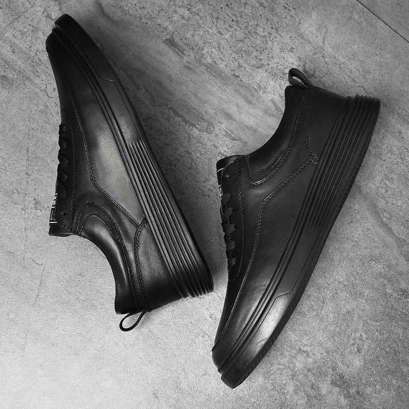 Genuine Solid Leather Men's Skateboard Shoes