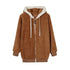 Jacket Loose Plush Zipper Hooded JacketNew Style Autumn Winter Women&
