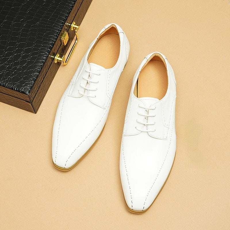 Dress Derby Shoes Luxury Genuine Leather Summer ShoesItalian Men&