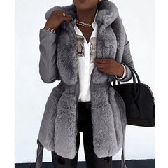Women's Thick Warm Zipper Winter Coat With Belt