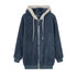 Jacket Loose Plush Zipper Hooded JacketNew Style Autumn Winter Women&