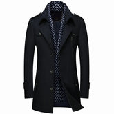 Woolen Coats Fashion Thicken Mid Length Winter Trench JacketMen&