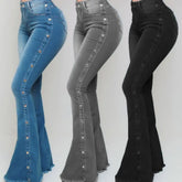 Mid Waisted Stretch Flare Jeans Women&