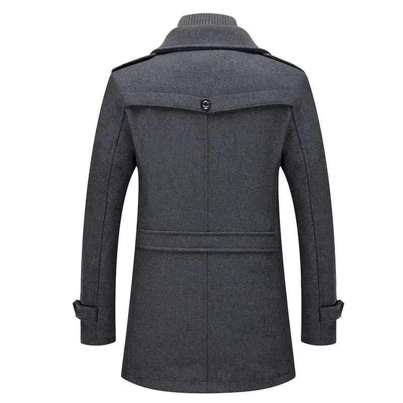Fashion Slim Fit Winter Wool Trench Coats Middle Long Jacket