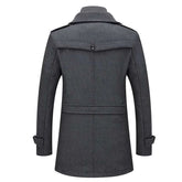 Fashion Slim Fit Winter Wool Trench Coats Middle Long Jacket