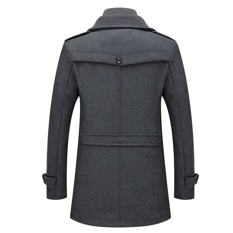 Fashion Slim Fit Winter Wool Trench Coats Middle Long Jacket
