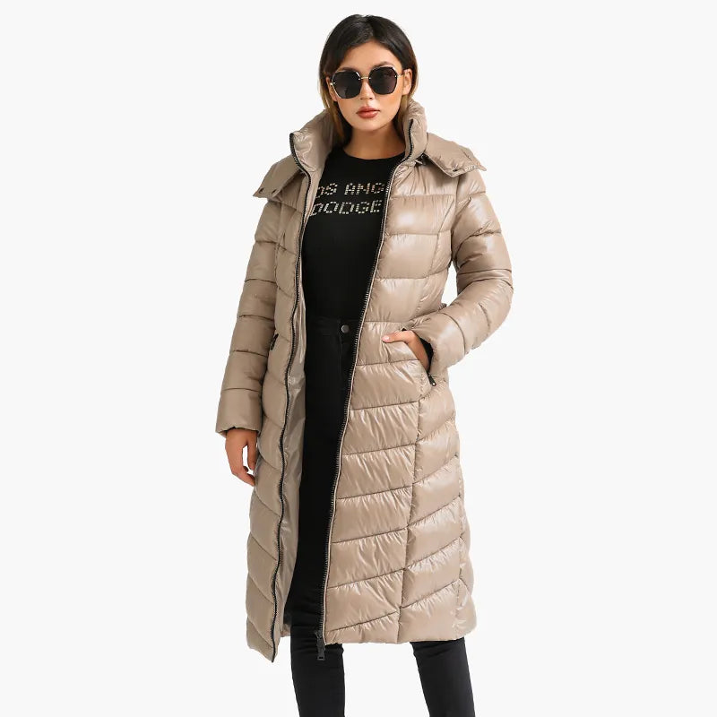 Coats Black Thick Warm Puffer JacketsWindproof Long Parkas Women&