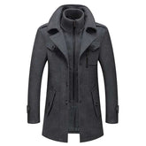 Fashion Slim Fit Winter Wool Trench Coats Middle Long Jacket
