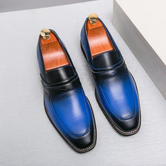 Loafers Business Square Toe Slip-Men's Loafers Business Square Toe Slip-On Dress Shoes Handmade Shoes