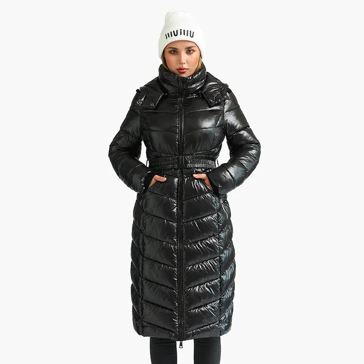 Coats Black Thick Warm Puffer JacketsWindproof Long Parkas Women&