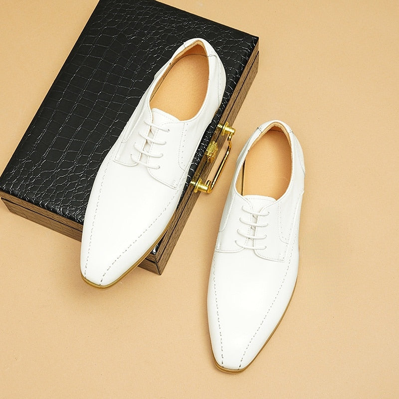 Dress Derby Shoes Luxury Genuine Leather Summer ShoesItalian Men&