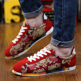 Fashion Graffiti Printed Men Suede Sneakers Red Running ShoesFashion Graffiti Printed Men Suede Sneakers Red Running Shoes