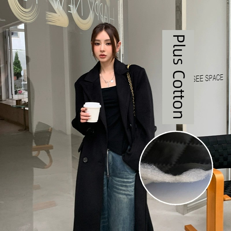 Ladies Long Loose Fancy Student Coat Woolen CoatLadies Long Loose Fancy Student Coat Woolen Coat