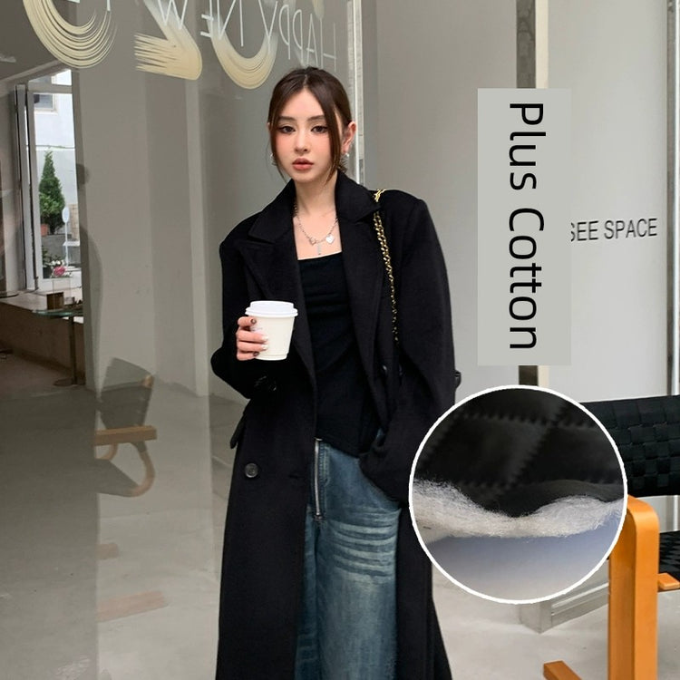 Ladies Long Loose Fancy Student Coat Woolen CoatLadies Long Loose Fancy Student Coat Woolen Coat