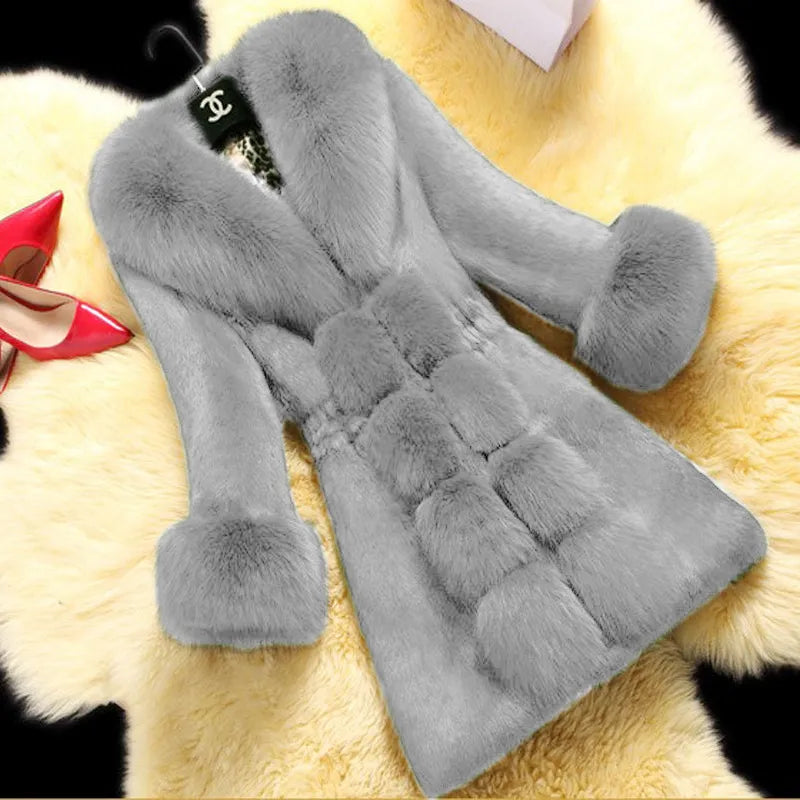 Women's Thick Overcoat Mid-length Autumn Winter Warm Solid Coat - Acapparelstore