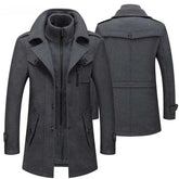 Fashion Slim Fit Winter Wool Trench Coats Middle Long Jacket