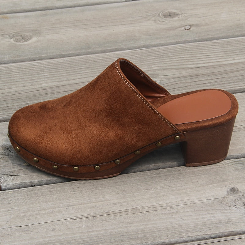Women's Summer Slippers Fashion Sandals Rivet Style Low-heel Shoes - Acapparelstore