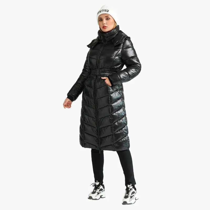 Coats Black Thick Warm Puffer JacketsWindproof Long Parkas Women's Coats Black Thick Warm Puffer Jackets