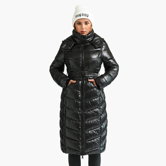 Coats Black Thick Warm Puffer JacketsWindproof Long Parkas Women&