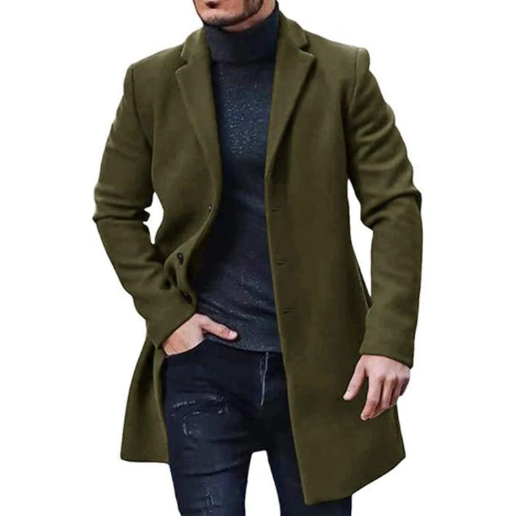 Woolen Winter Coat Fashion Lapel Single Breasted Style CoatMen&