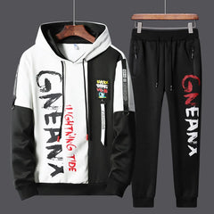 Piece Streetwear Hip Hop Fashion SuitMen's Casual Long Sleeve Hooded Two Piece Streetwear Hip Hop Fashion S