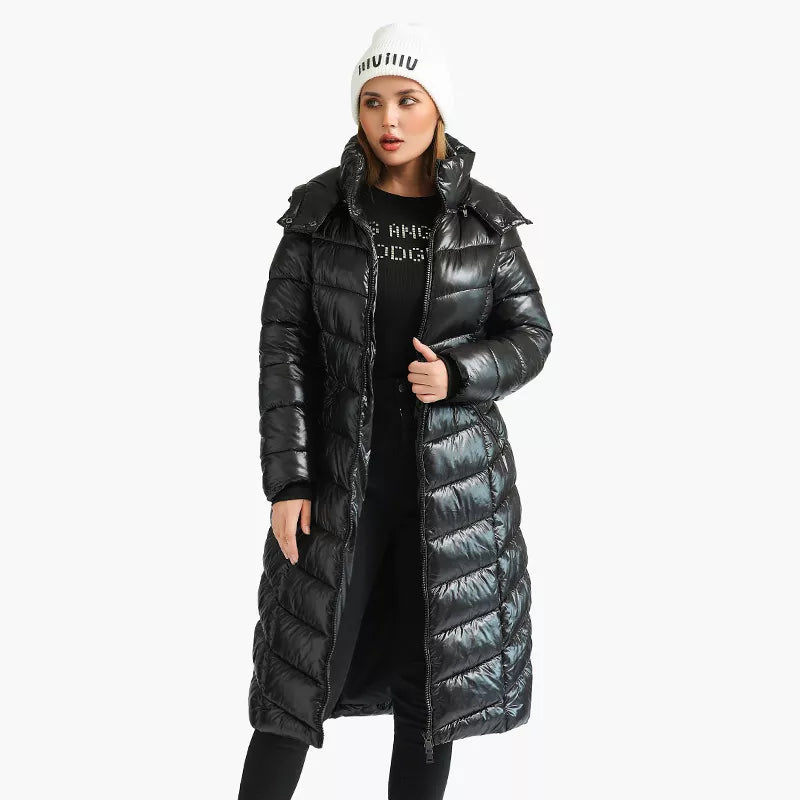 Coats Black Thick Warm Puffer JacketsWindproof Long Parkas Women&