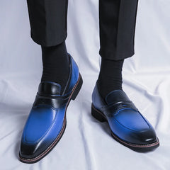 Loafers Business Square Toe Slip-Men's Loafers Business Square Toe Slip-On Dress Shoes Handmade Shoes