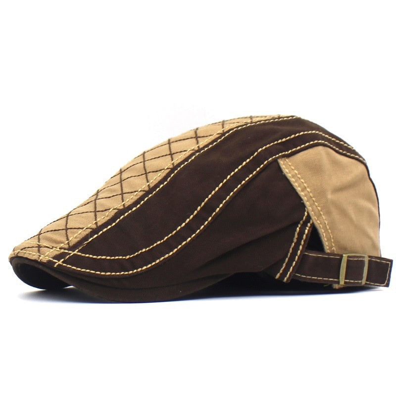 Unisex Retro Berets Hat Cotton Visors Embroidery Letter Flat Caps - Acapparelstore