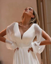 Chiffon Fabric Wedding Dress