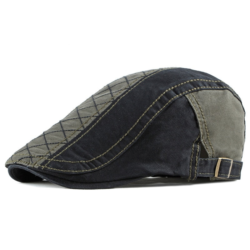 Unisex Retro Berets Hat Cotton Visors Embroidery Letter Flat Caps - Acapparelstore