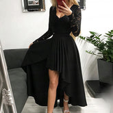 Floral Lace Dresses Ladies Elegant Party Dresses Swing Prom Evening Gowns - Acapparelstore