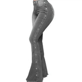 Mid Waisted Stretch Flare Jeans Women&