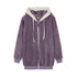 Jacket Loose Plush Zipper Hooded JacketNew Style Autumn Winter Women&