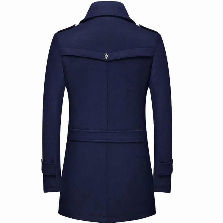 Woolen Coats Fashion Thicken Mid Length Winter Trench JacketMen&