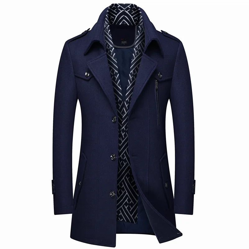 Fashion Slim Fit Winter Wool Trench Coats Middle Long Jacket44428219744515|44428219777283|44428219810051|44428219842819|44428219875587|44428219908355|44428219941123|44428219973891