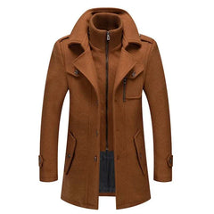 Fashion Slim Fit Winter Wool Trench Coats Middle Long Jacket