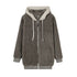 Jacket Loose Plush Zipper Hooded JacketNew Style Autumn Winter Women&