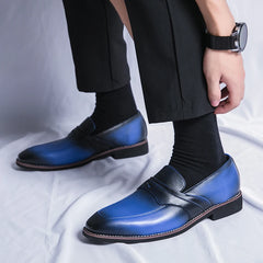 Loafers Business Square Toe Slip-Men's Loafers Business Square Toe Slip-On Dress Shoes Handmade Shoes