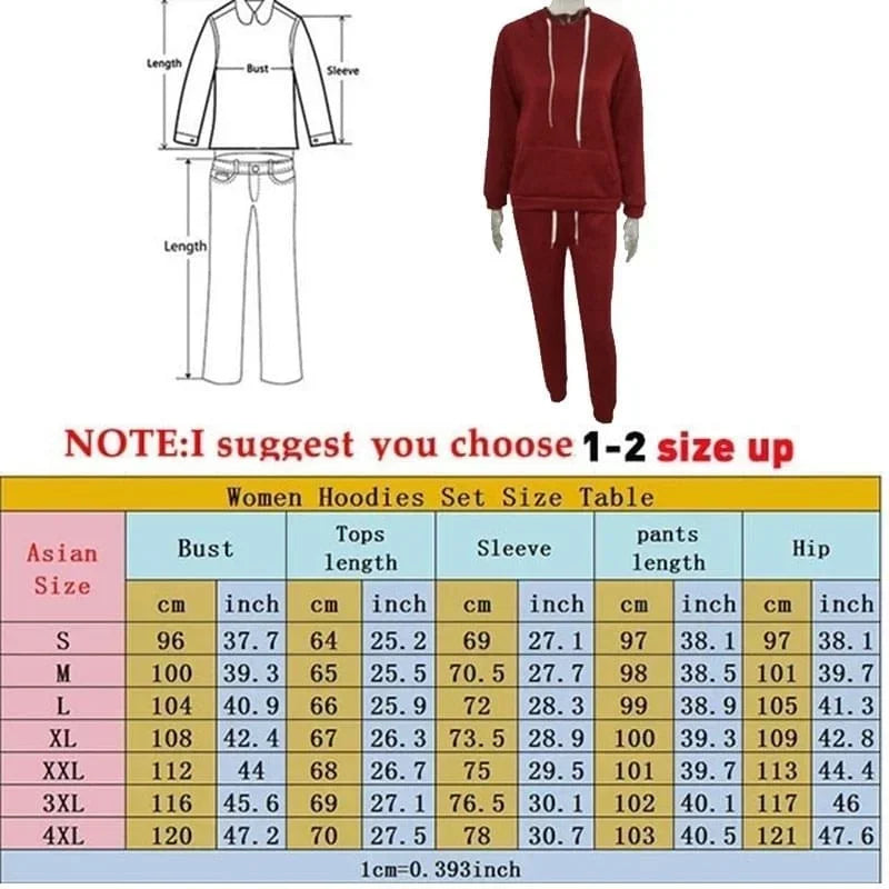 Women's Sportswear Pullover Hoodies Fashion Jogging Sweatsuit