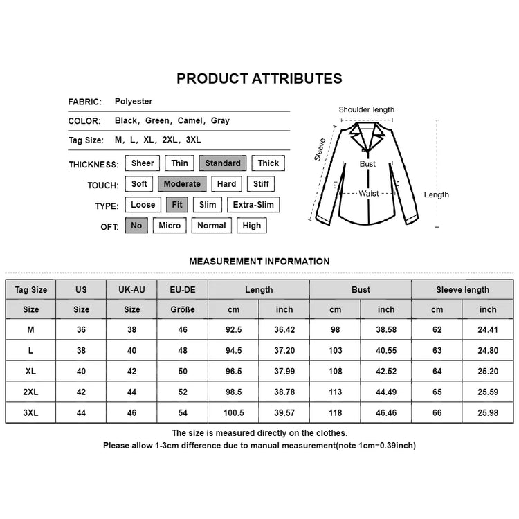 Woolen Winter Coat Fashion Lapel Single Breasted Style CoatMen&
