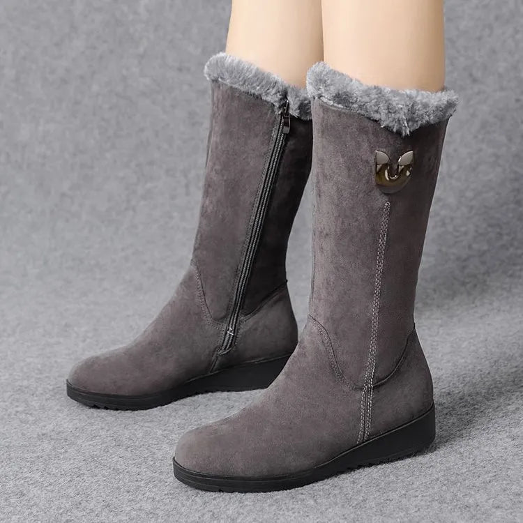 Warm Chelsea High Fur Boots Women Winter ShoesWarm Chelsea High Fur Boots Women Winter Shoes