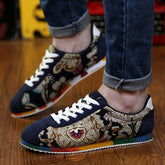 Fashion Graffiti Printed Men Suede Sneakers Red Running ShoesFashion Graffiti Printed Men Suede Sneakers Red Running Shoes