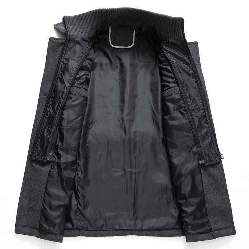 Fashion Slim Fit Winter Wool Trench Coats Middle Long Jacket