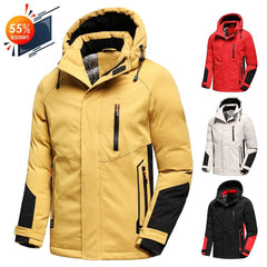Men's Thick Warm Parkas Jacket Outdoor Windproof Pocket - Acapparelstore