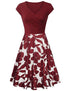 -Neck Big Swing Stitching Retro SundressFloral Print Mini Dress Sexy V-Neck Big Swing Stitching Retro Sundress