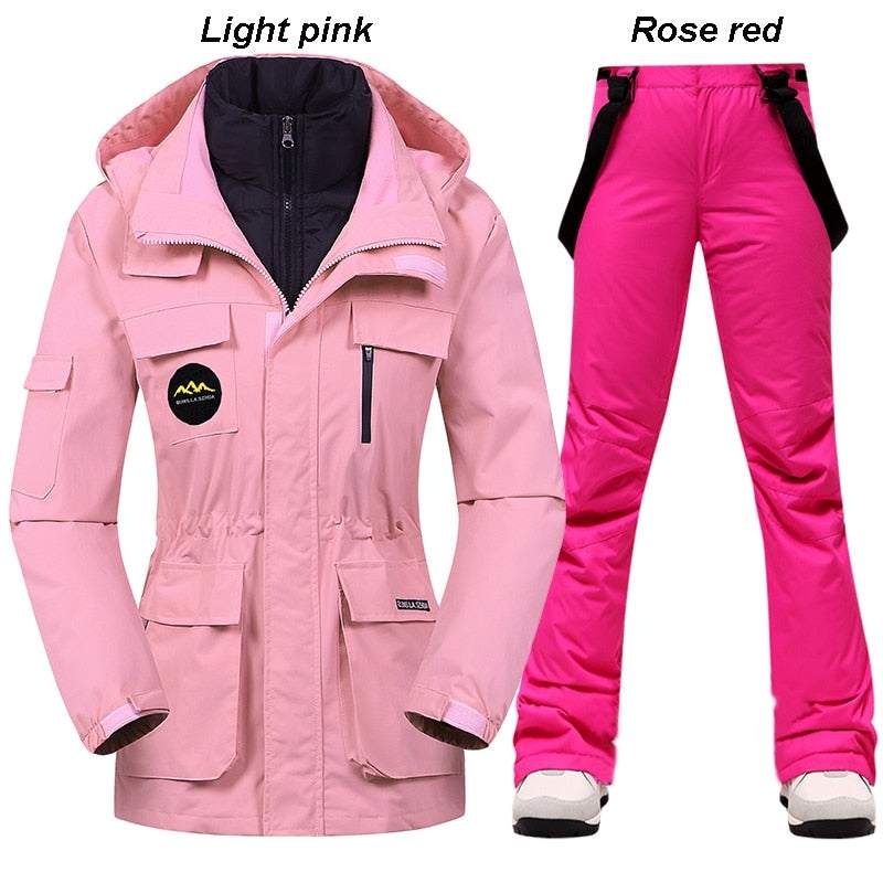 Super Warm Ski Suit Women Winter Snow Down Jacket and Pants - Acapparelstore