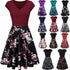 -Neck Big Swing Stitching Retro SundressFloral Print Mini Dress Sexy V-Neck Big Swing Stitching Retro Sundress