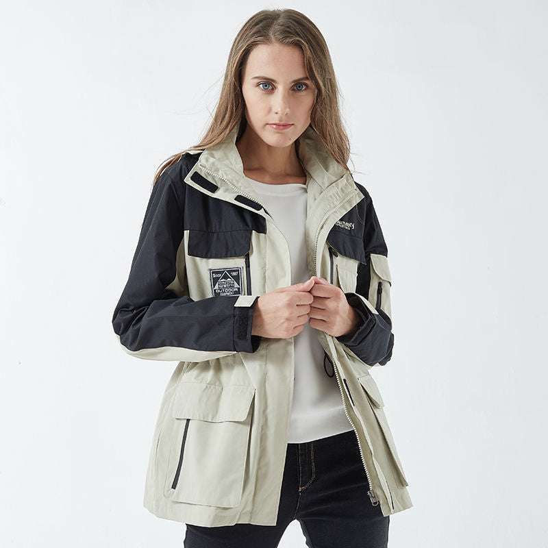 Women's Hooded Windbreaker Detachable Waterproof Overcoat - Acapparelstore