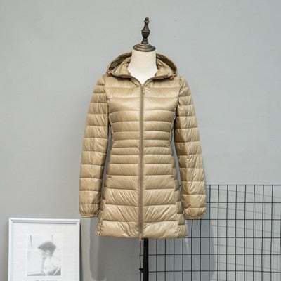 Jackets Women'Long Down Jackets Women's Ultra-Light Hooded Duck Down Coat