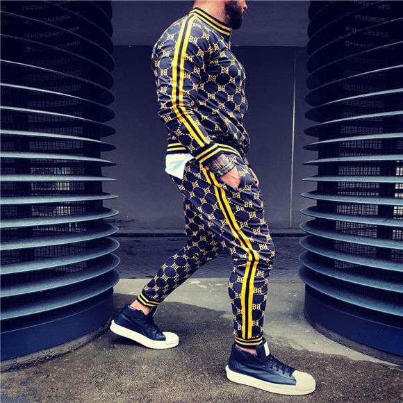 Casual Zipper Tracksuit Set Autumn Male SweatshirtMen&